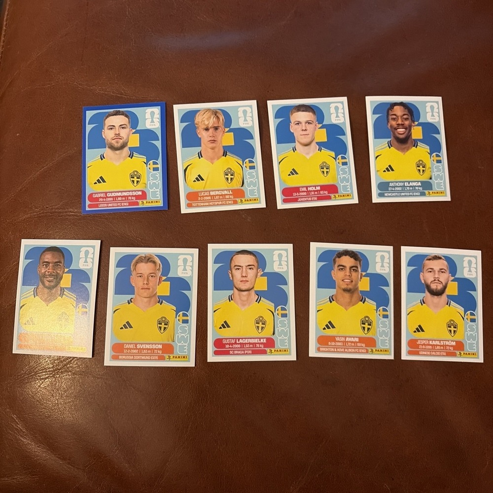 Panini FIFA Sticker Jesper Karlstrom Gold Crumple Blue SWE 10 2026 Rare